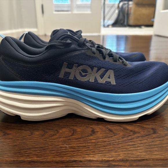 HOKA Navy and Light Blue Running Shoes - Like New! - Picture 2 of 6